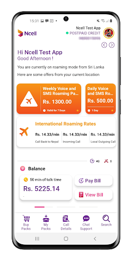 Ncell App Recharge Buy Packs