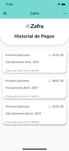 Zafra - Pagos Screen 3