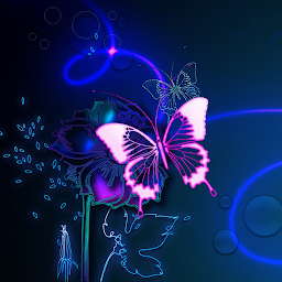 Imagen de ícono de Neon Butterfly Live Wallpaper