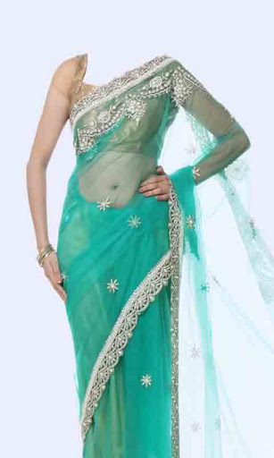 Women Transparent Saree Photo Suit