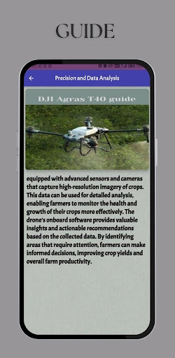 Android application DJI Agras T40 drone guide screenshort