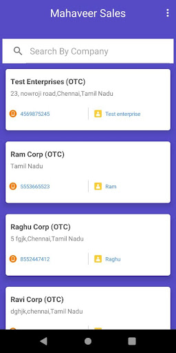 Android application Mahaveer Marketing - Order Man screenshort