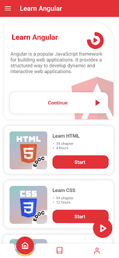 Android application Edoc: Learn Angular screenshort