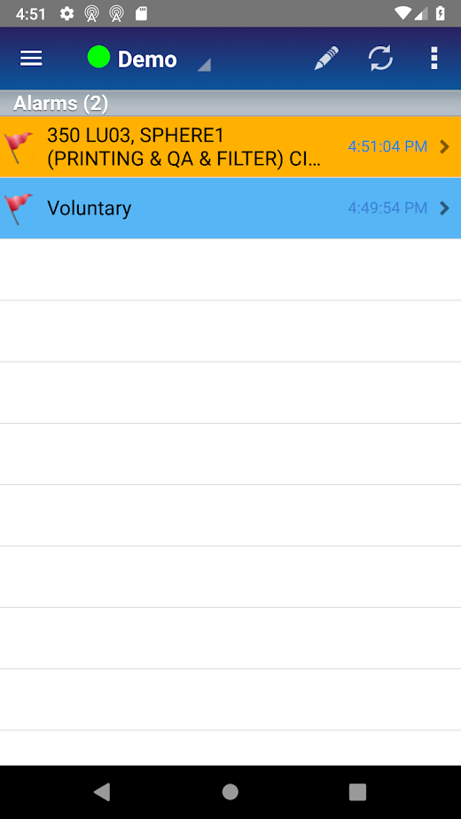 Android application AlertMobile screenshot