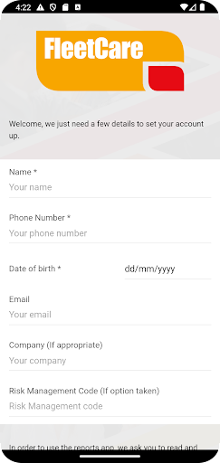 Fleet Care Solutions Screen 2