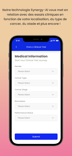 SYNERGY-AI Cancer Trial Finder Screen 3