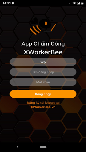 Android application XWorkerBee - Chấm công screenshort
