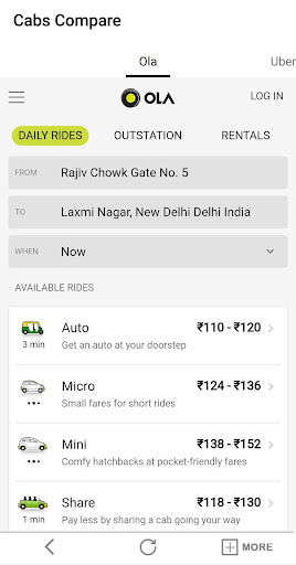 Android application All In One Cab Booking app : C screenshort