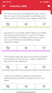 Lovely Valentine's day SMS 1.1 APK screenshots 9