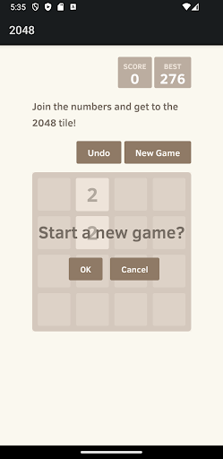 Android application 2048 screenshort