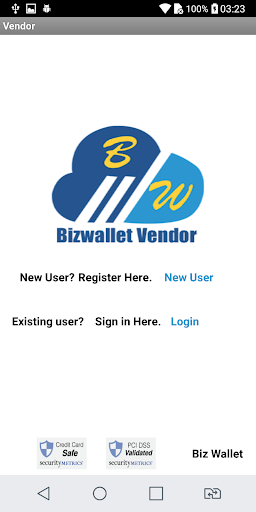Android application Bizwallet screenshort