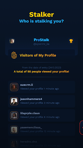 Android application ProStalk - Profile Viewers screenshort