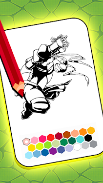 #1. Turtles coloring hero ninja (Android) By: 2GX