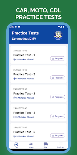 Android application Connecticut CT DMV Permit Test screenshort