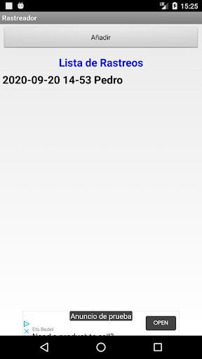 Android application Rastreador screenshort