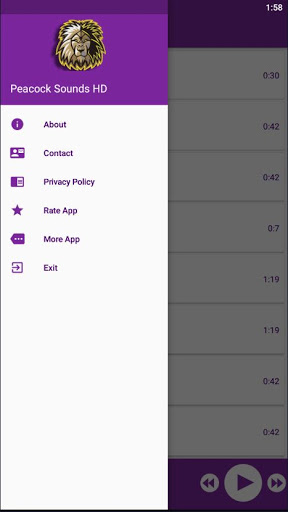 Peacock Sounds App Screen 3