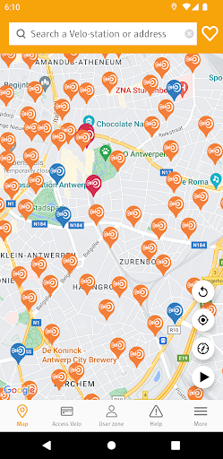Android application Velo Antwerpen screenshort