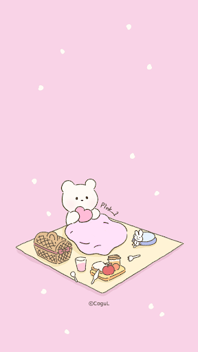 Android application 카카오톡 테마 - 밀크곰 봄소풍_핑크_2 screenshort