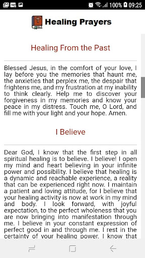 Healing Prayers Screen 3