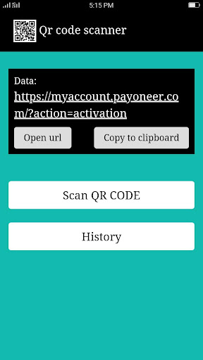 Qr code scanner and Qr code re Screen 3