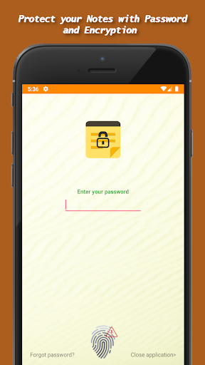 Android application Secured Notes screenshort