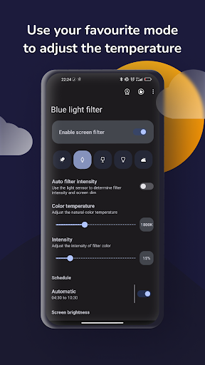 Blue Light Filter: Night mode Screen 2