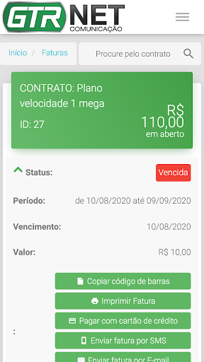 Android application GTR NET SAC screenshort