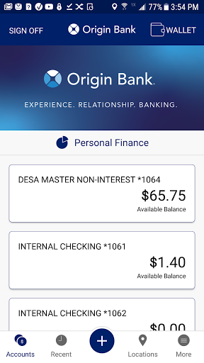 Origin Bank Screen 2