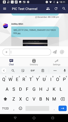 Android application Sentinel Chat Channels screenshort