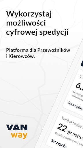 Android application VAN cargo - cyfrowa spedycja screenshort