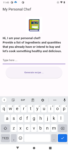 Android application My Personal Chef screenshort