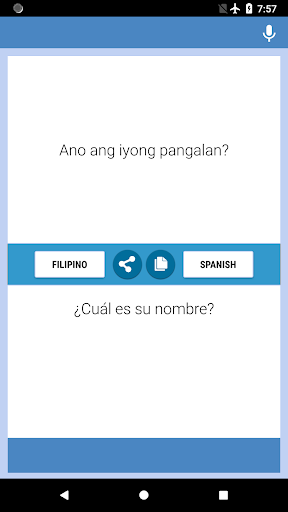 Android application Filipino-Spanish Translator screenshort