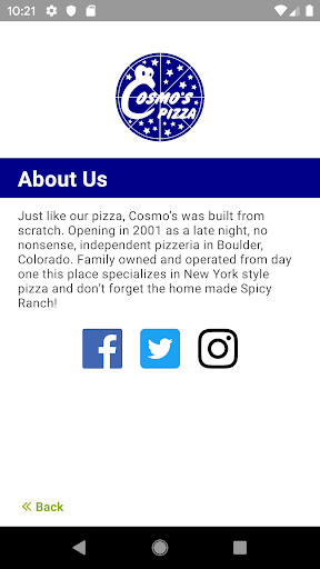 Cosmo’s Pizza Screen 2