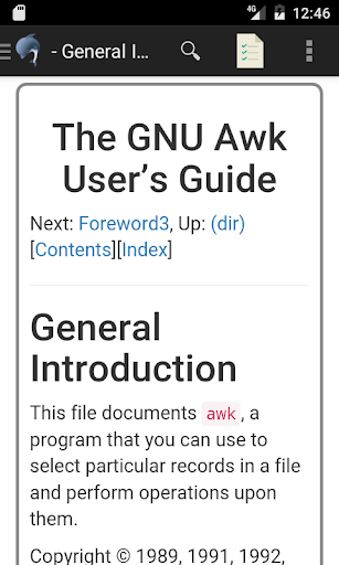 Android application Gawk Reference Guide screenshort