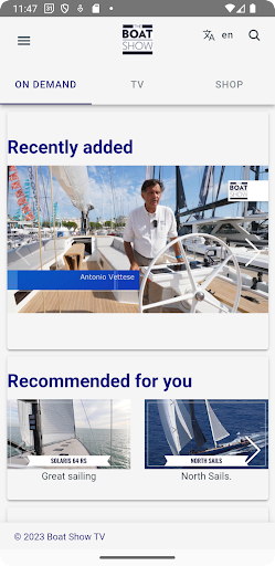 Android application BoatShow TV screenshort
