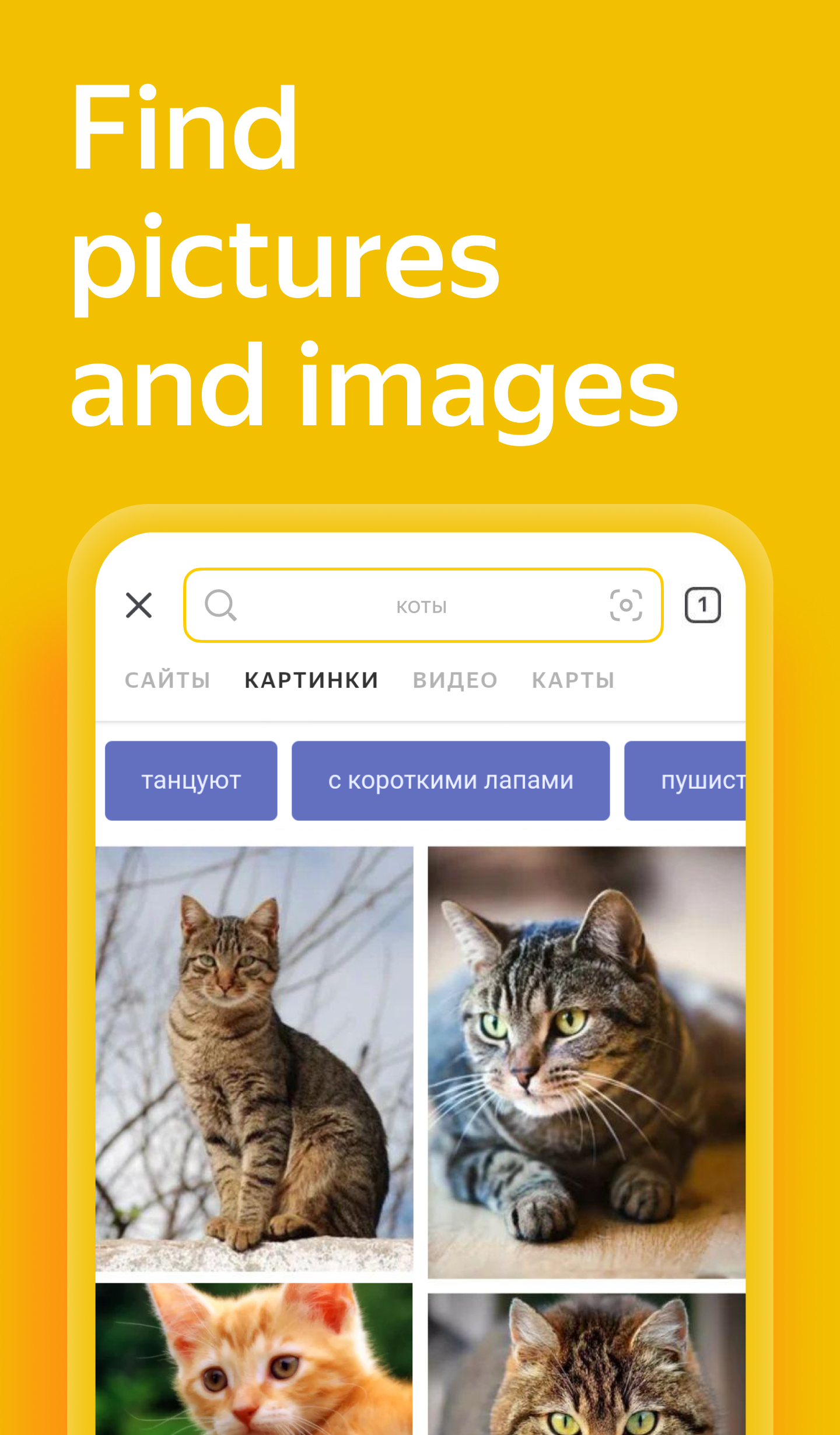 Android application Yandex screenshort