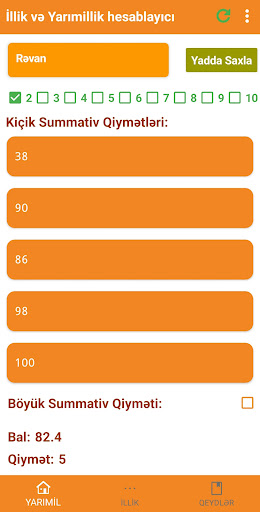 İllik və Yarımillik Hesablama Screen 2