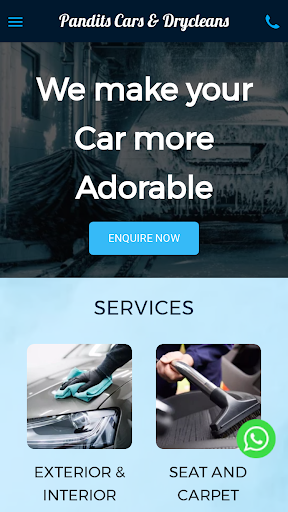 Android application Pandits Cars & Drycleans screenshort