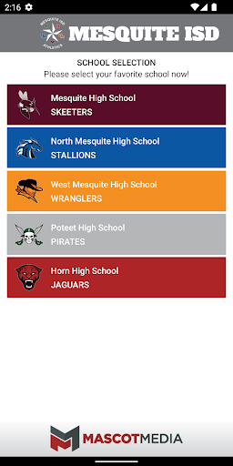 Mesquite ISD Athletics Screen 2