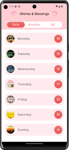 Android application Daily Wishes & Blessings screenshort