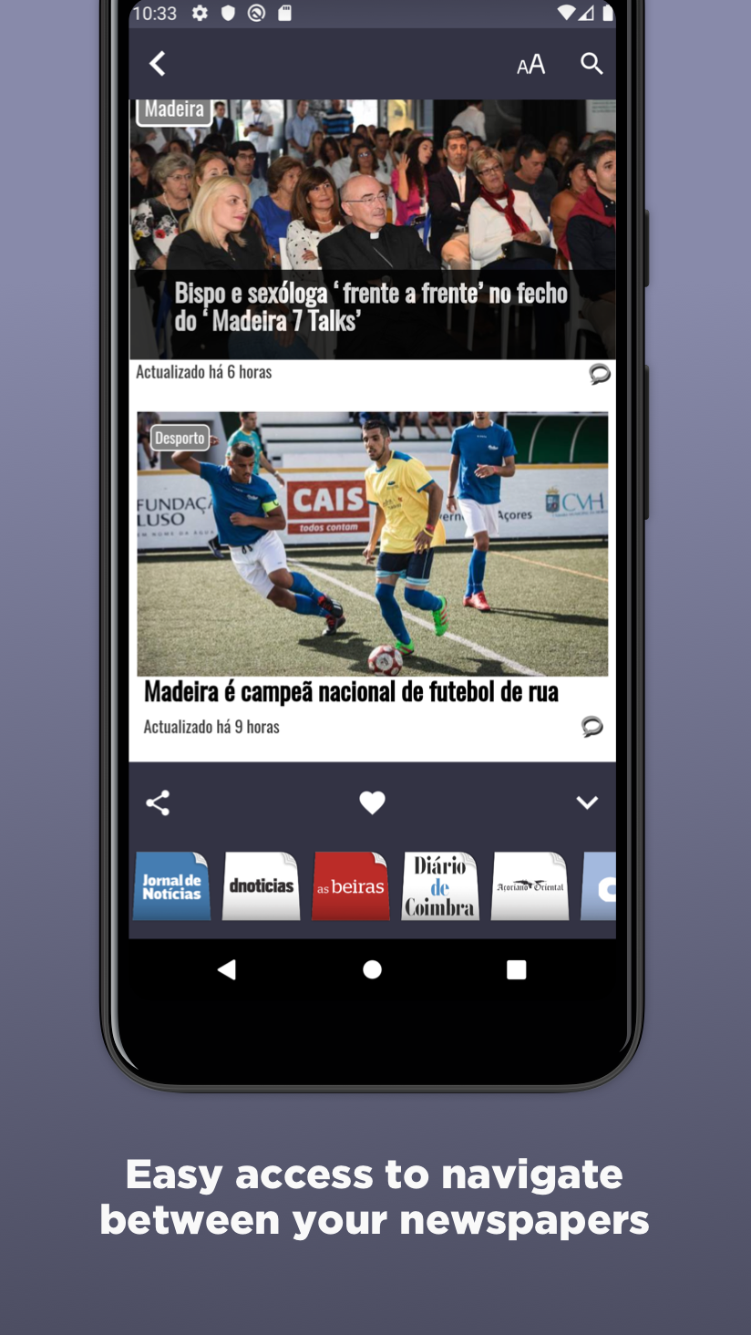 Android application Portuguese Newspapers screenshort
