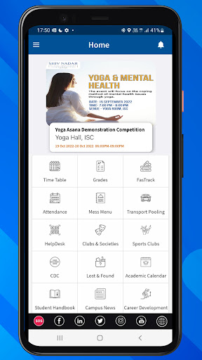 Android application Shiv Nadar IOE screenshort