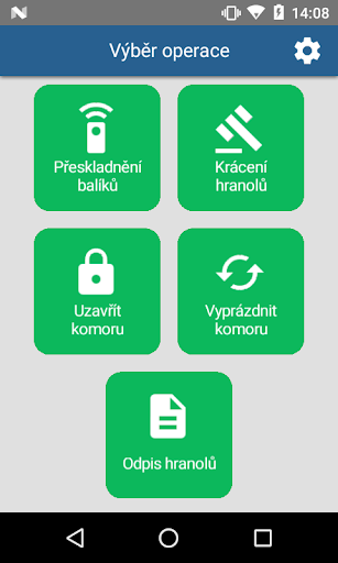 Android application 2 MAX Přeskladnění balíků screenshort
