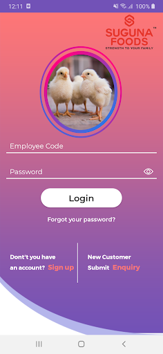 Android application Suguna Chick Sales Team screenshort