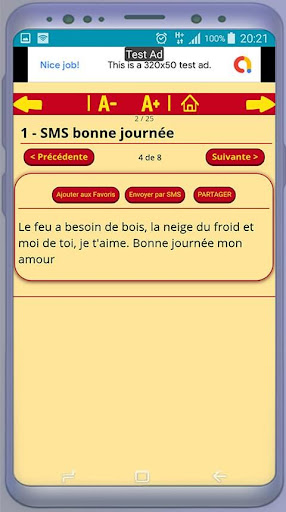 Message damour matinal - SMS Screen 3