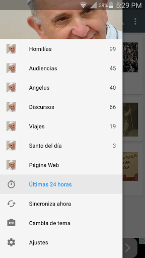 Android application Misa del Papa Francisco screenshort