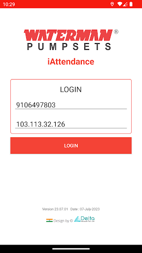 Android application Waterman Attendance screenshort