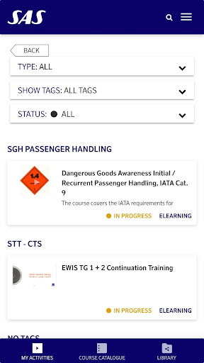 SAS Training Screen 3