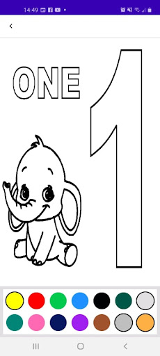 Coloring and learning numbers Screen 2
