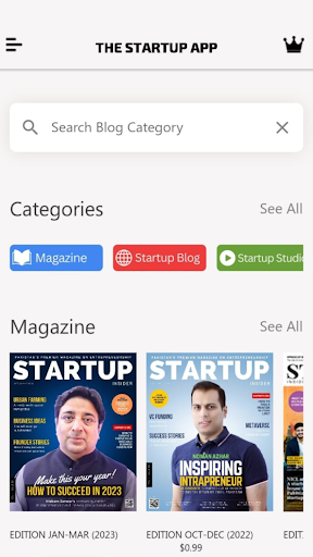 Android application The Startup App screenshort
